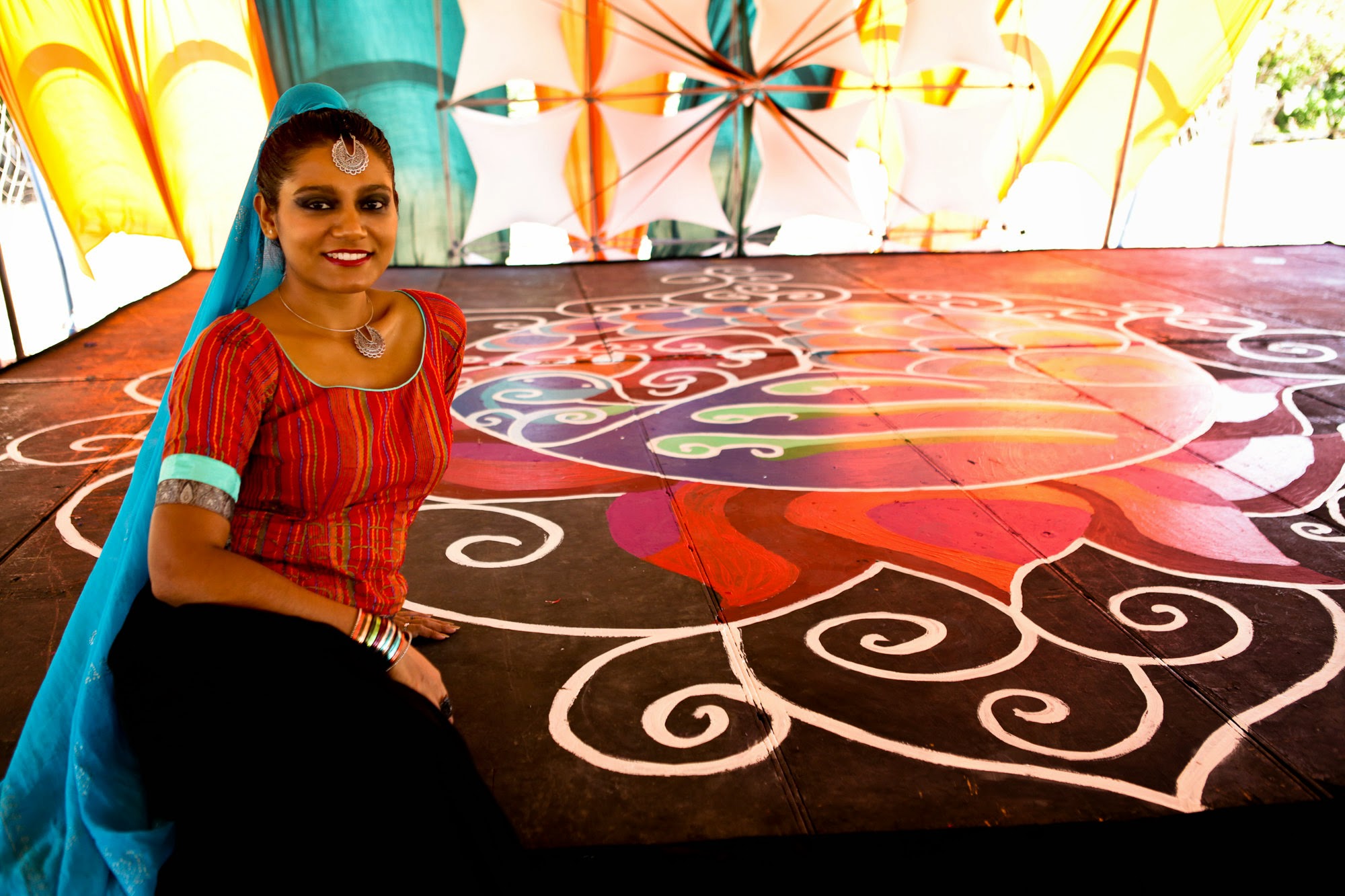 Handpainted Peacock on Lotus